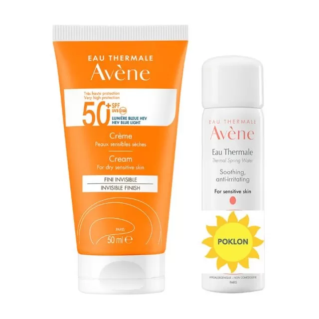 AVENE SUN KREMA SPF 50+ 50ML + TERMALNA VODA 50ML GRATIS