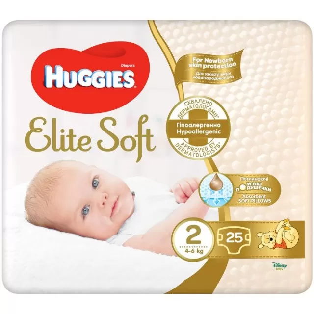 HUGGIES PELENE ELITE SOFT 2 4-6KG, 25 PELENA
