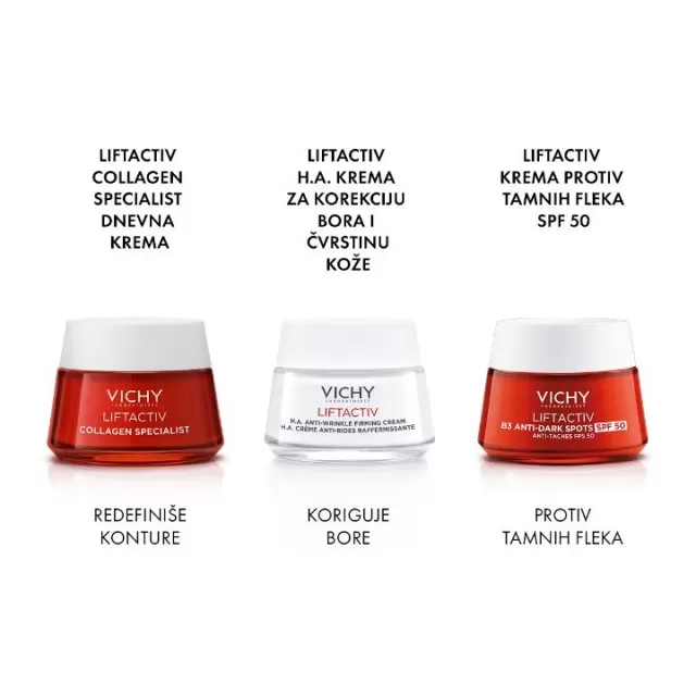 VICHY LIFTACTIV SUPREME Dnevna nega za korekciju bora i čvrstine kože, suva koža, 50 ml