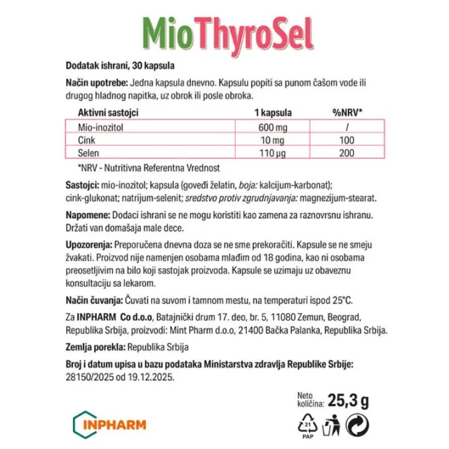 MIOTHYROSEL ZA ŠTITNU ŽLEZDU I HAŠIMOTO TIREOIDITIS KAPSULE A30