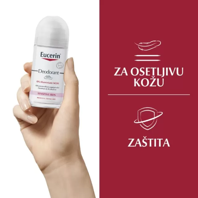 EUCERIN DEZODORANS PH5 ROLL-ON SA 0% ALUMINIJUMA 50ML