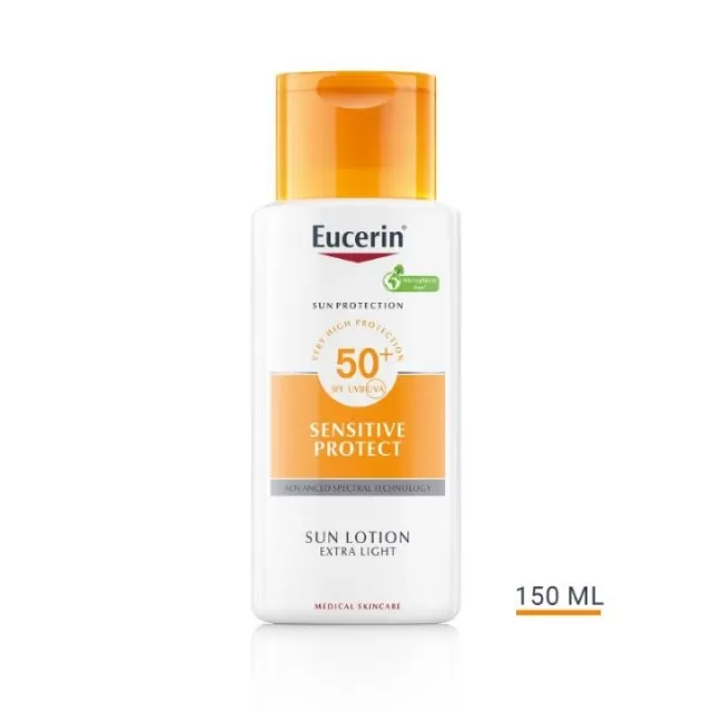 EUCERIN SUN IZRAZITO LAGANI LOSION ZA ZAŠTITU OSETLJIVE KOŽE OD SUNCA SPF50+ 150ML