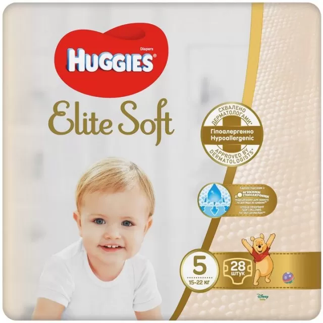 HUGGIES PELENE ELITE SOFT 5 15-22KG, 28 PELENA