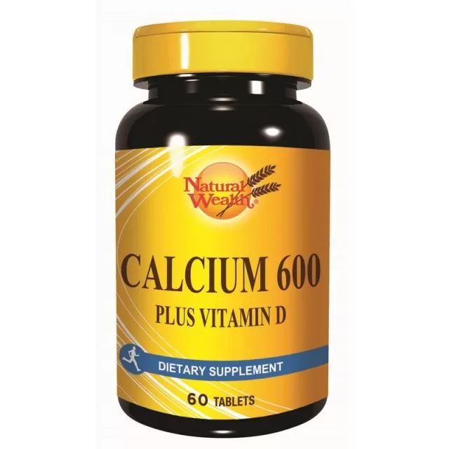 NATURAL WEALTH KALCIJUM 600MG+VITAMIN D TABLETE A60