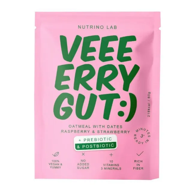 NUTRINO LAB VERRY GUT :) OVSENA KAŠA SA URMAMA, LANENIM SEMENOM, MALINAMA I JAGODAMA 60G