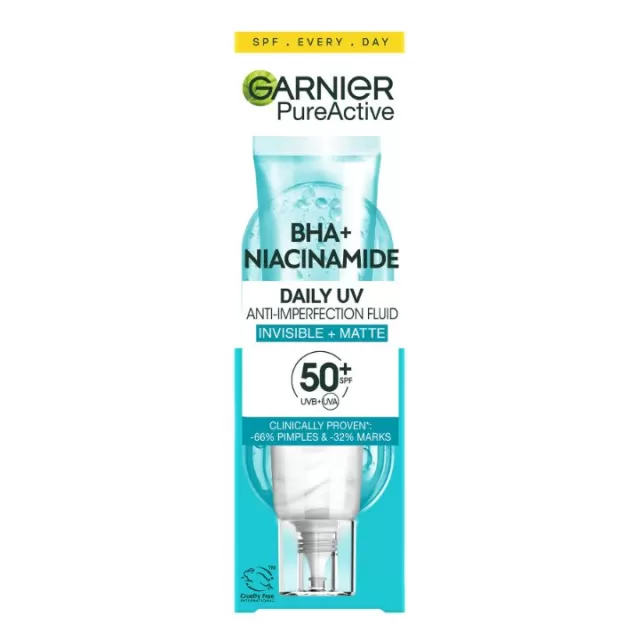 GARNIER PURE ACTIVE MATIRAJUĆI FLUID ZA ZAŠTITU OD SUNCA SPF50+ 40ML