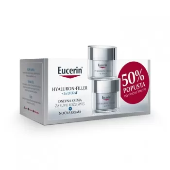 EUCERIN PROMO HYALURON-FILLER DNEVNA KREMA ZA SUVU KOŽU SPF15+ NOĆNA KREMA SA 50% POPUSTA