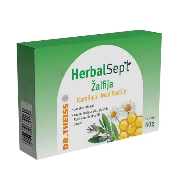 HERBALSEPT PASTILE ŽALFIJA, KAMILICA i MED A24