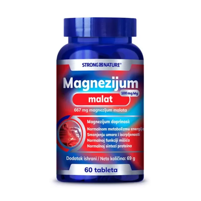 STRONG NATURE MAGNEZIJUM MALAT (100MG MG) TABLETE A60