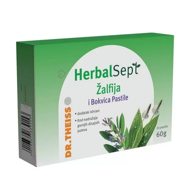 HERBALSEPT ŽALFIJA I BOKVICA PASTILE A24