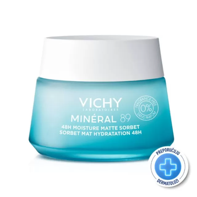 Vichy Mineral 89 Matte Sorbet za hidrataciju 48h, 50 ml