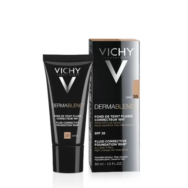 VICHY DERMABLEND CORRECTOR Tečni korektivni puder SPF 35, 30 ml, 35 Sand