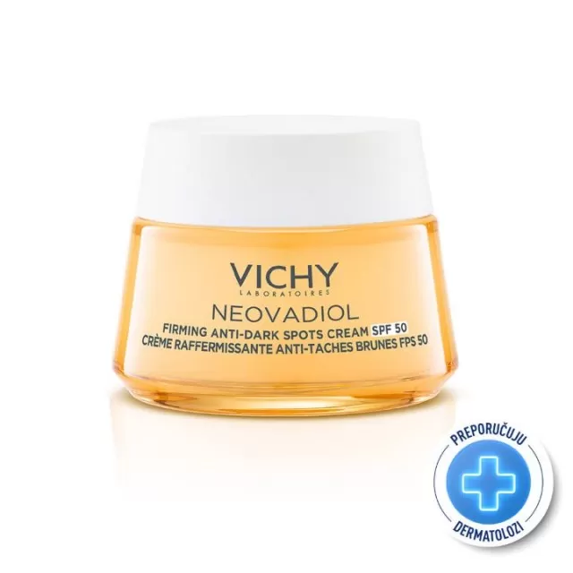 VICHY NEOVADIOL Dnevna nega za za učvršćivanje kože i zaštitu od tamnih fleka u postmenopauzi, sa zaštitnim faktorom 50, 50 ml