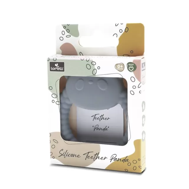 LORELLI SILIKONSKA GLODALICA ZA BEBE PANDA SIVA