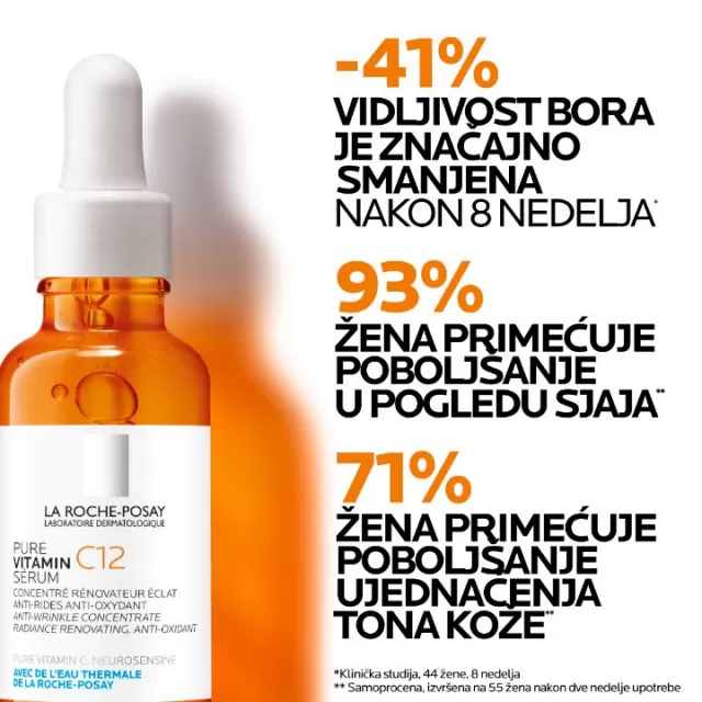 La Roche-Posay PURE VITAMIN C12 Serum protiv bora za vraćanje sjaja, 30 ml