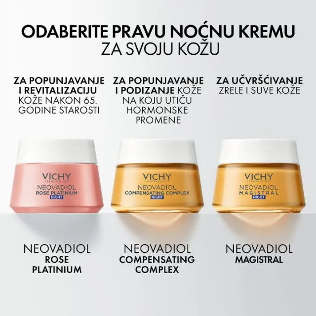 VICHY NEOVADIOL ROSE PLATINIUM RUŽIČASTA NOĆNA KREMA ZA POPUNJAVANJE I REVITALIZACIJU KOŽE 50ML