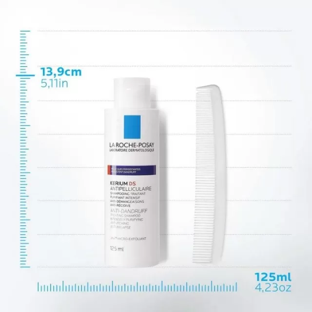 La Roche-Posay KERIUM DS Intenzivni šampon protiv peruti i svraba s mikroljuštećom LHA, 125 ml