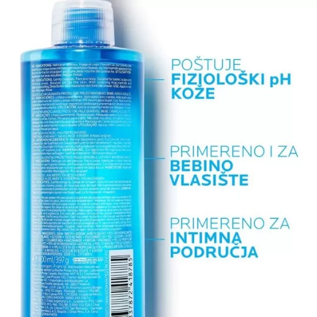 La Roche-Posay LIPIKAR GEL LAVANT Umirujući i zaštitni gel za tuširanje beba, dece i odraslih, za suvu kožu, 400 ml