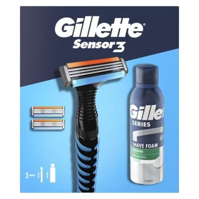 GILLETE SET SENSOR3 ( BRIJAČ + TRI DOPUNE + PENA ZA BRIJANJE 200ML )