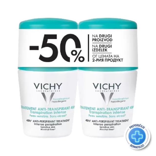 VICHY PROMO DEODORANT ANTITRANSPIRANT 48h ROLL-ON 2x50ML