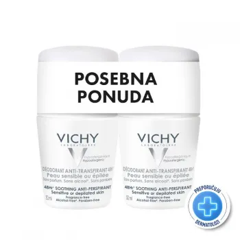 VICHY PROMO DEODORANT OSETLJIVA I DEPILIRANA KOŽA 2x50ML