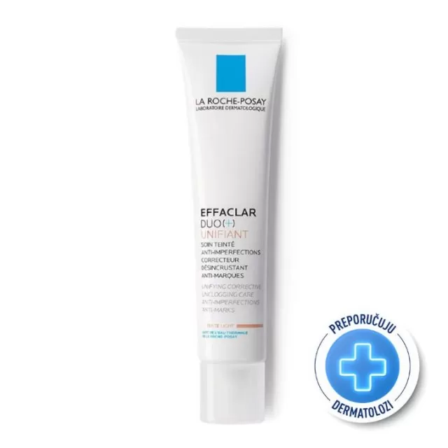 La Roche-Posay EFFACLAR DUO(+) UNIFIANT Ujednačujuća korektivna nega protiv nepravilnosti masne kože, 40 ml, Light