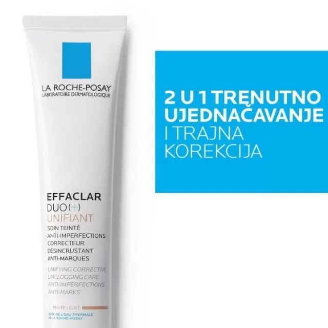 La Roche-Posay EFFACLAR DUO(+) UNIFIANT Ujednačujuća korektivna nega protiv nepravilnosti masne kože, 40 ml, Light