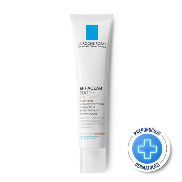 La Roche-Posay EFFACLAR DUO(+) UNIFIANT Ujednačujuća korektivna nega protiv nepravilnosti masne kože, 40 ml, Medium