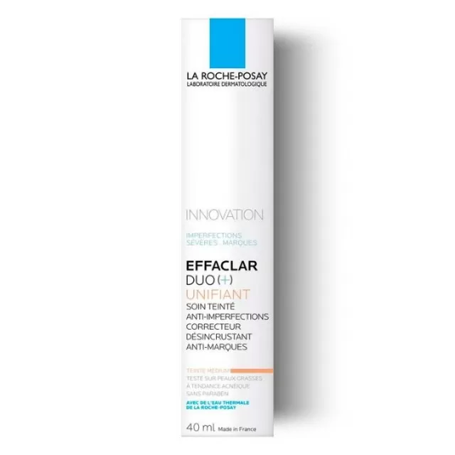 La Roche-Posay EFFACLAR DUO(+) UNIFIANT Ujednačujuća korektivna nega protiv nepravilnosti masne kože, 40 ml, Medium