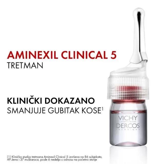 VICHY DERCOS AMINEXIL CLINICAL 5 Ampule protiv opadanja kose za muškarce, 21 ampula