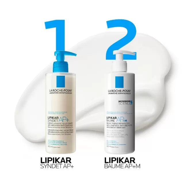 La Roche-Posay LIPIKAR SYNDET AP+ Kremasti gel za tuširanje obogaćen lipidima za svakodnevno pranje osetljive suve kože s osećajem svraba i iritacija, pogodno za bebe, decu i odrasle, 200 ml
