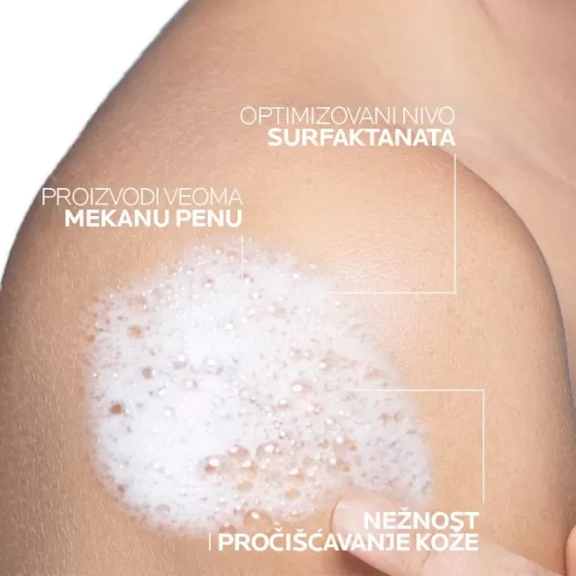 La Roche-Posay LIPIKAR SYNDET AP+ Kremasti gel za tuširanje obogaćen lipidima za svakodnevno pranje osetljive suve kože s osećajem svraba i iritacija, pogodno za bebe, decu i odrasle, 400 ml