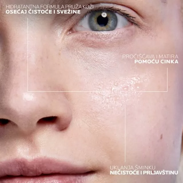 La Roche-Posay EFFACLAR Micelarna voda za čišćenje kože i uklanjanje šminke, masna i osetljiva koža, 400 ml
