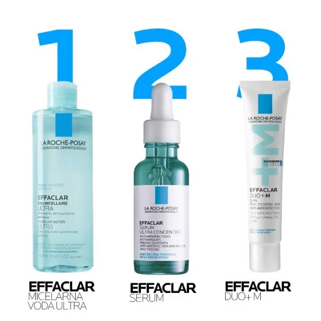 La Roche-Posay EFFACLAR Micelarna voda za čišćenje kože i uklanjanje šminke, masna i osetljiva koža, 400 ml