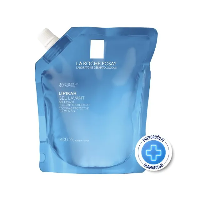 La Roche-Posay LIPIKAR GEL LAVANT Umirujući i zaštitni gel za tuširanje beba, dece i odraslih, za suvu kožu REFILL 400ML