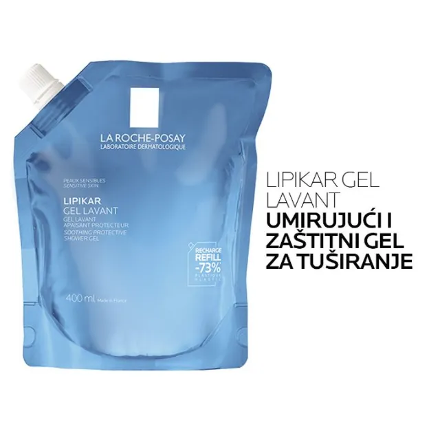 La Roche-Posay LIPIKAR GEL LAVANT Umirujući i zaštitni gel za tuširanje beba, dece i odraslih, za suvu kožu REFILL 400ML