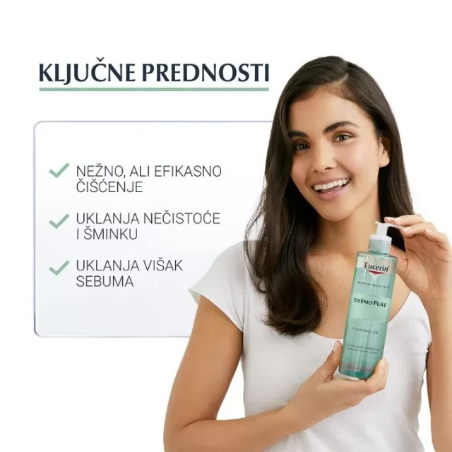 EUCERIN DERMOPURE GEL ZA ČIŠĆENJE KOŽE 400ml