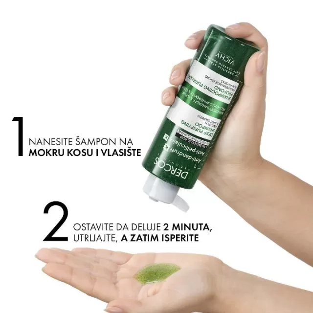 VICHY DERCOS ANTI-DANDRUFF K Šampon za dubinsko čišćenje protiv prianjajuće peruti i sebuma, 200 ml
