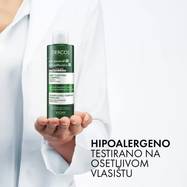VICHY DERCOS ANTI-DANDRUFF K Šampon za dubinsko čišćenje protiv prianjajuće peruti i sebuma, 200 ml