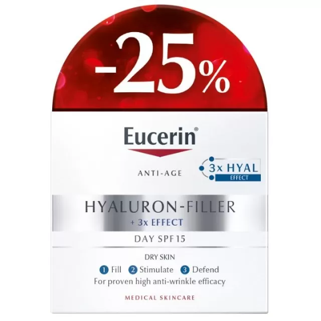 EUCERIN PROMO HYALURON-FILLER DNEVNA KREMA ZA SUVU KOŽU SPF15  -25%