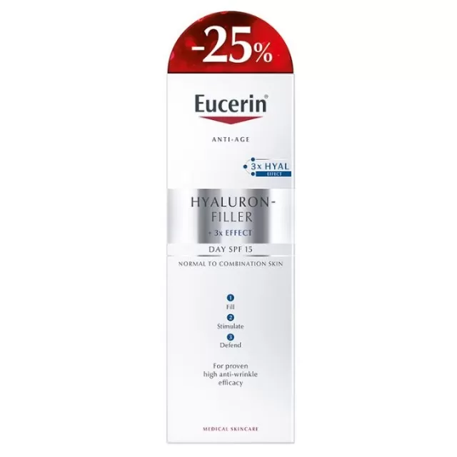 EUCERIN PROMO HYALURON-FILLER DNEVNA KREMA ZA NORMALNU I MEŠOVITU KOŽU SPF15 -25%