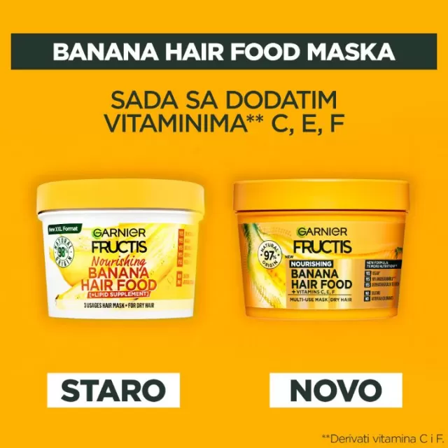 FRUCTIS MASKA HAIR FOOD BANANA 390ML