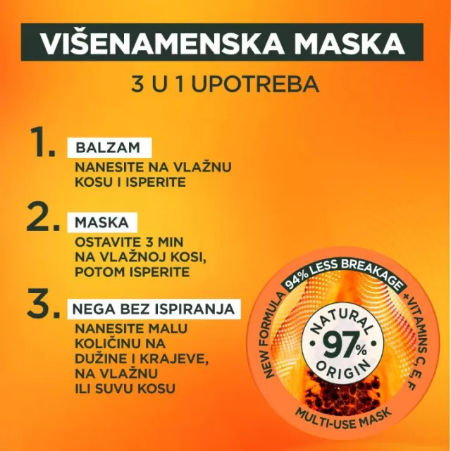 FRUCTIS MASKA HAIR FOOD PAPAYA 390ML