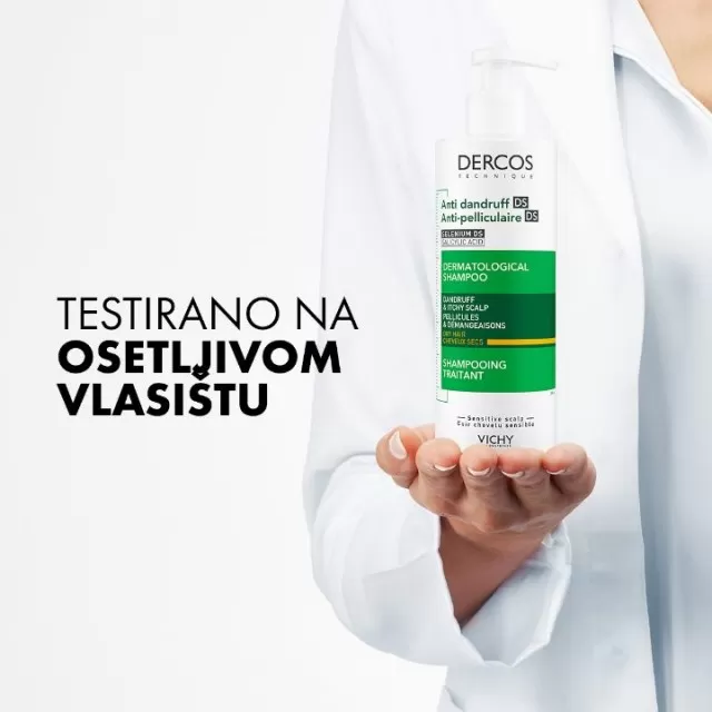 VICHY DERCOS ANTI-DANDRUFF Šampon protiv peruti za suvu kosu, 390 ml