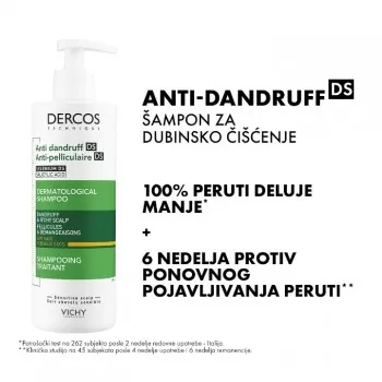 VICHY DERCOS ANTI-DANDRUFF Šampon protiv peruti za suvu kosu, 390 ml