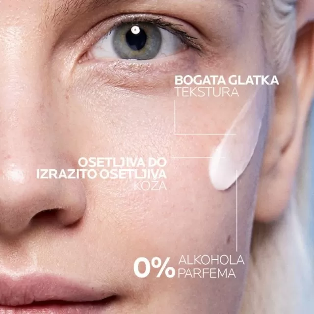 La Roche-Posay TOLERIANE SENSITIVE RICHE Bogata hidratantna nega za ravnotežu mikrobioma osetljive kože, normalna do suva koža, 40 ml