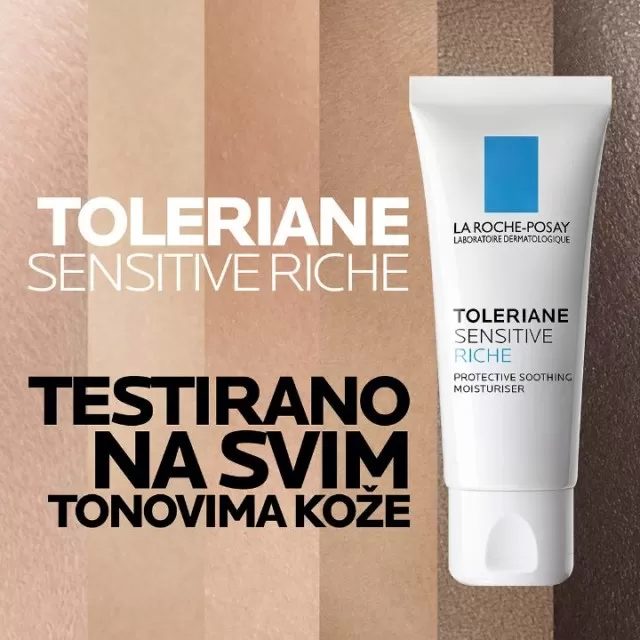 La Roche-Posay TOLERIANE SENSITIVE RICHE Bogata hidratantna nega za ravnotežu mikrobioma osetljive kože, normalna do suva koža, 40 ml