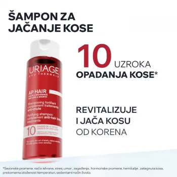 URIAGE AP HAIR ŠAMPON ZA JAČANJE KOSE I DOPUNA TRETMANU PROTIV OPADANJA KOSE 200ML