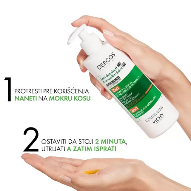 Vichy Dercos šampon protiv peruti DS 2u1 , 390 ml