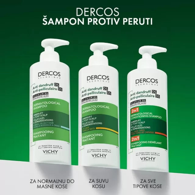 Vichy Dercos šampon protiv peruti DS 2u1 , 390 ml